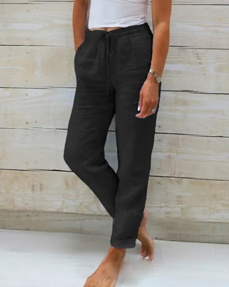 Sophie | Linen Blend Stretch Pants