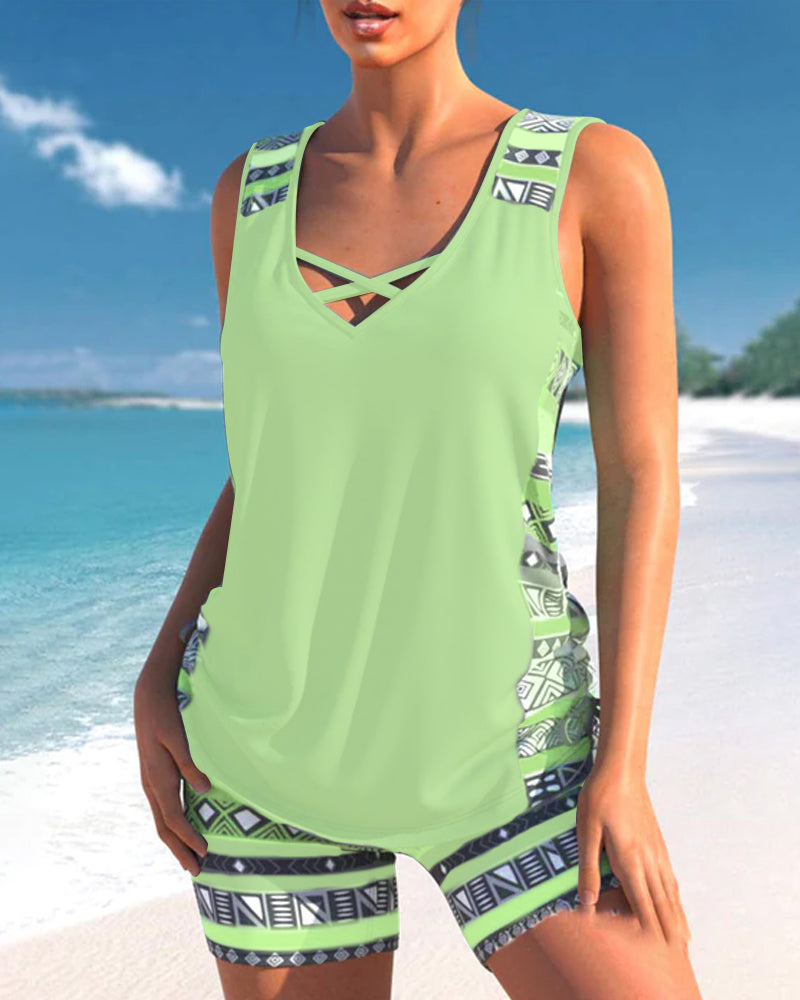 Sylvia - Tankini Featuring Geometric Print