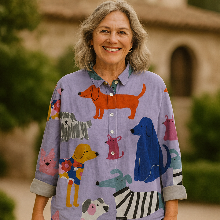 Sara | Dog Vintage Art Blouse