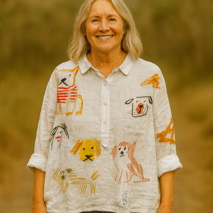 Mary | Dog Vintage Art Blouse