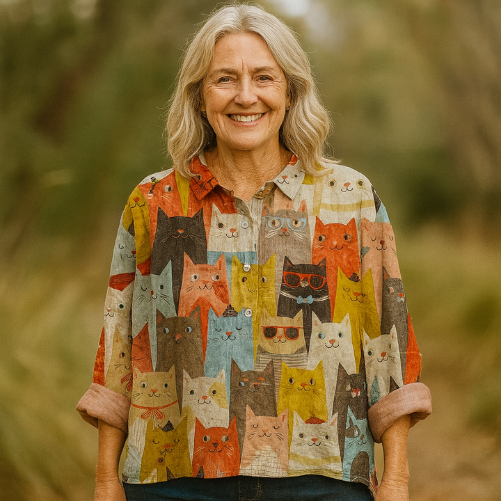 Shela | Cat Vintage Art Blouse